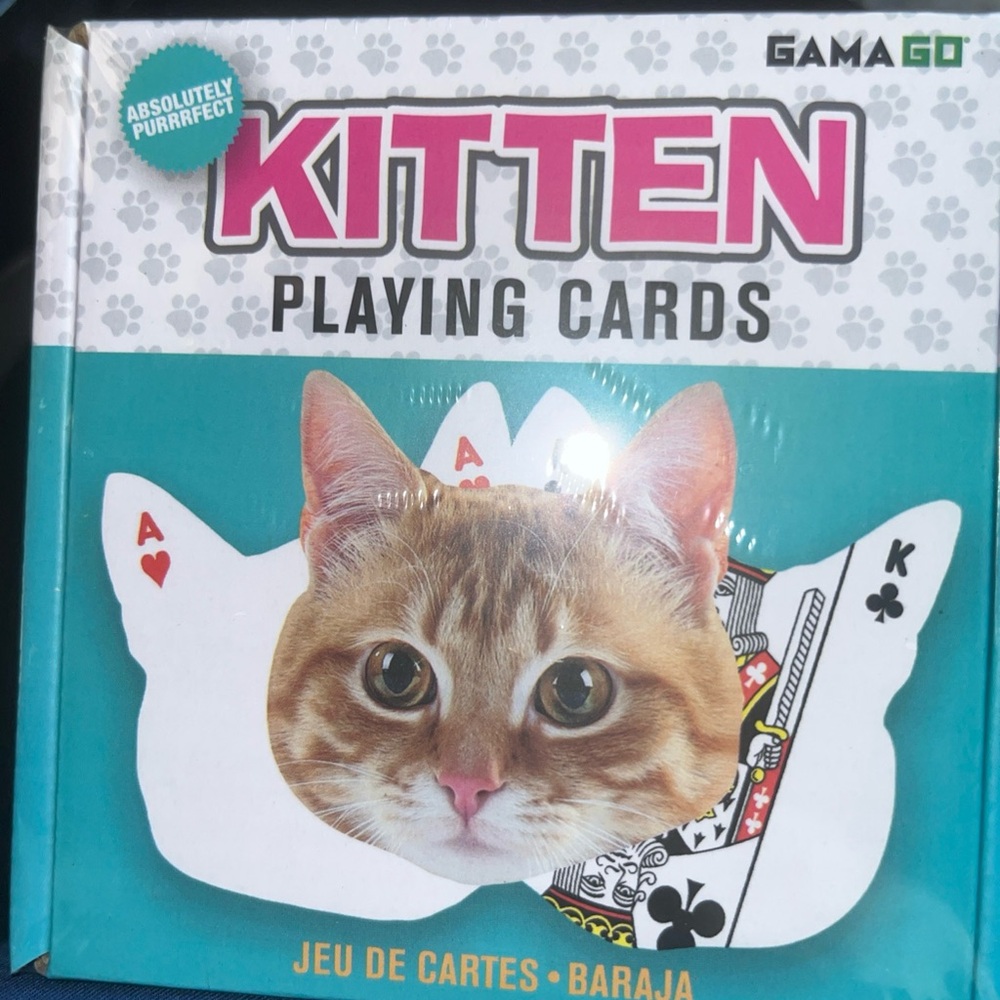 Charming Pink and White Cat Card Game